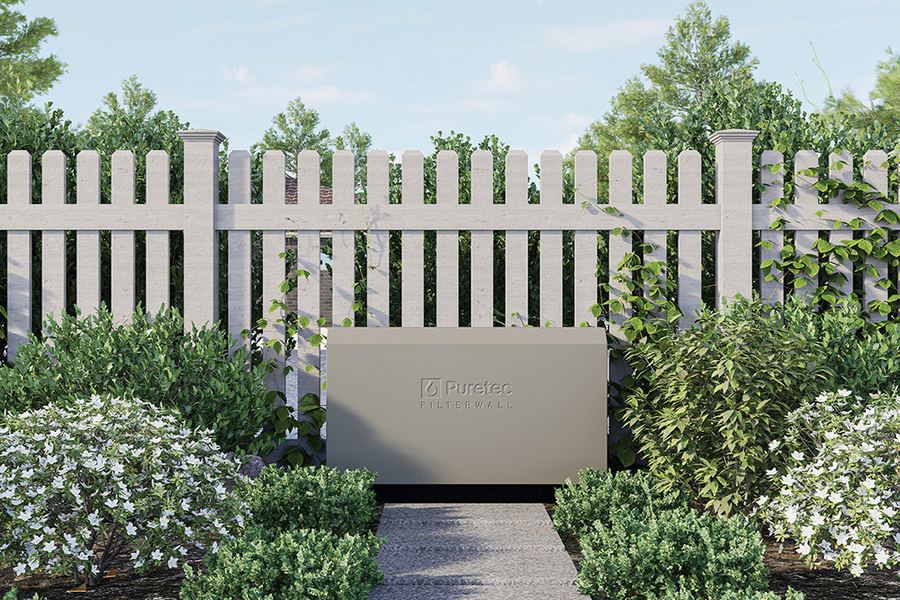 FilterWall F3 in Stone White in a garden