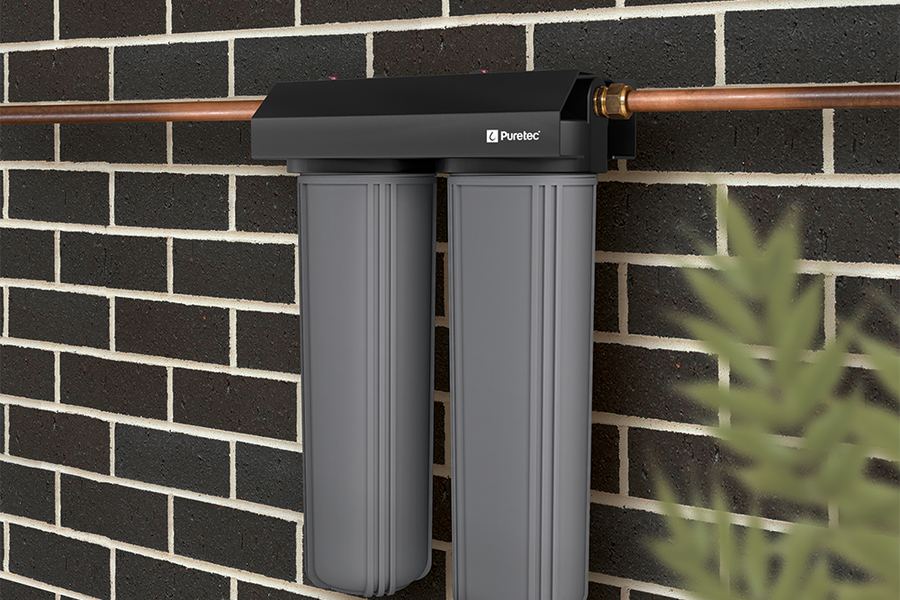 Puretec WH2-55 mounted on a brick wall